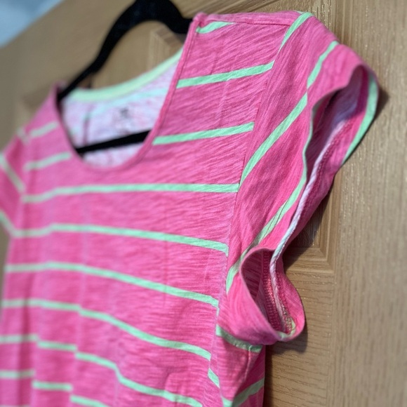Le Tigre Pink and Green Striped Tee - Picture 3 of 7